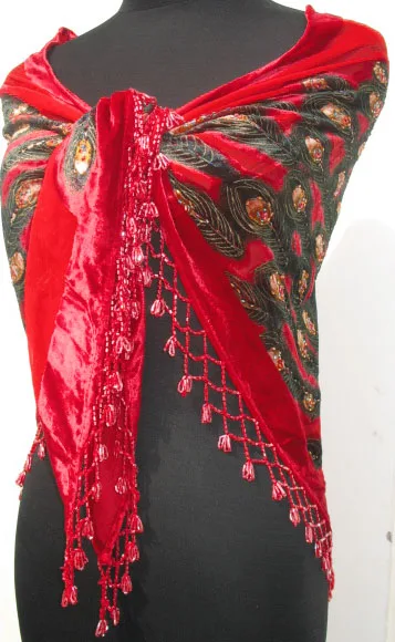 Модный шарф из натурального новая зимняя мода женский велюр бисера