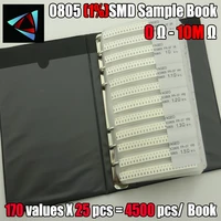 new 0805 smd resistor sample book 1 tolerance 170valuesx25pcs4250pcs resistor kit 0r10m