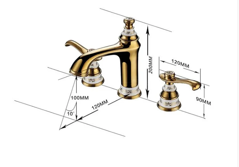 

Bathroom Basin Faucet Brass & Ceramic Sink Mixer Tap Hot & Cold Bathroom Crane Deck Mounted Widespread 5 colors Faucet Torneira