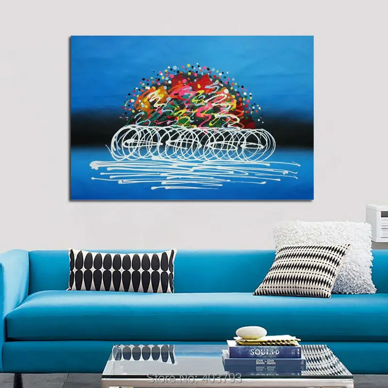 Картина маслом группы велосипедистов на гонке 24x36 дюймов|hand painted oil painting|hand