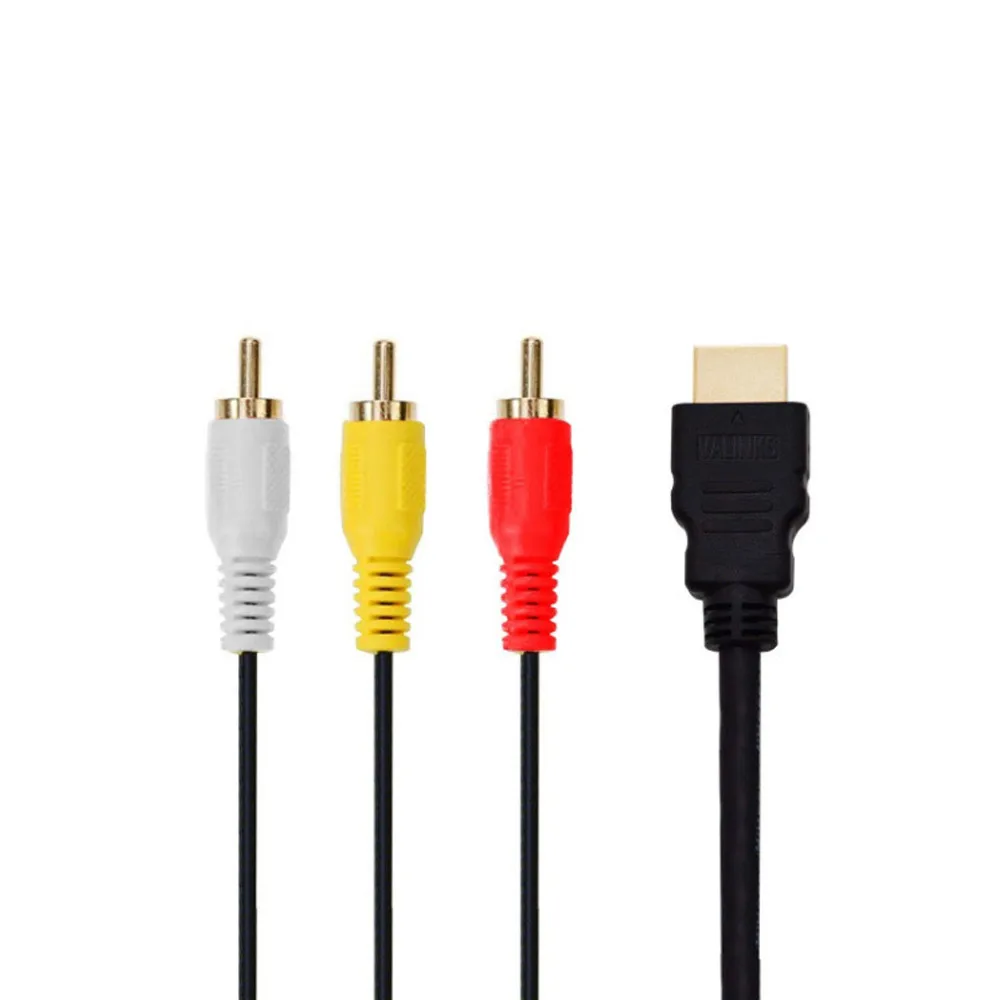 New 1080P HDTV Convert HDMI Male To 3 RCA Audio Video AV Cable Adapter for PS4 Xbox TV PC Box Hdmi Av Converter Connector |