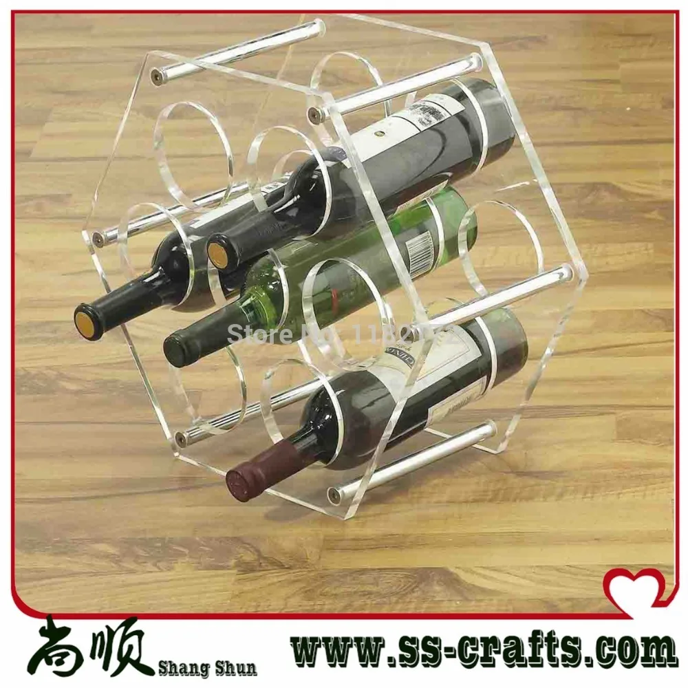 

7 bottle acrylic Wine Holder Bar Rack Bottle Shelf Home Exotic Kitchen Living Room Decor
