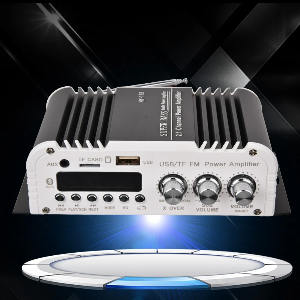 Бренд SOONHUA 2.1CH усилитель Hi-Fi FM радио Super Bass Car Audio усилители SD USB DVD MP3 плеер