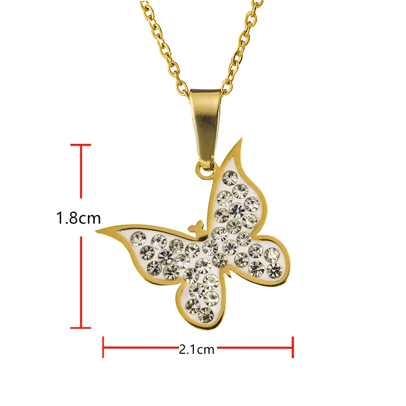 50 см звено цепи из нержавеющей стали бабочка кулон ожерелья для женщин мужчин