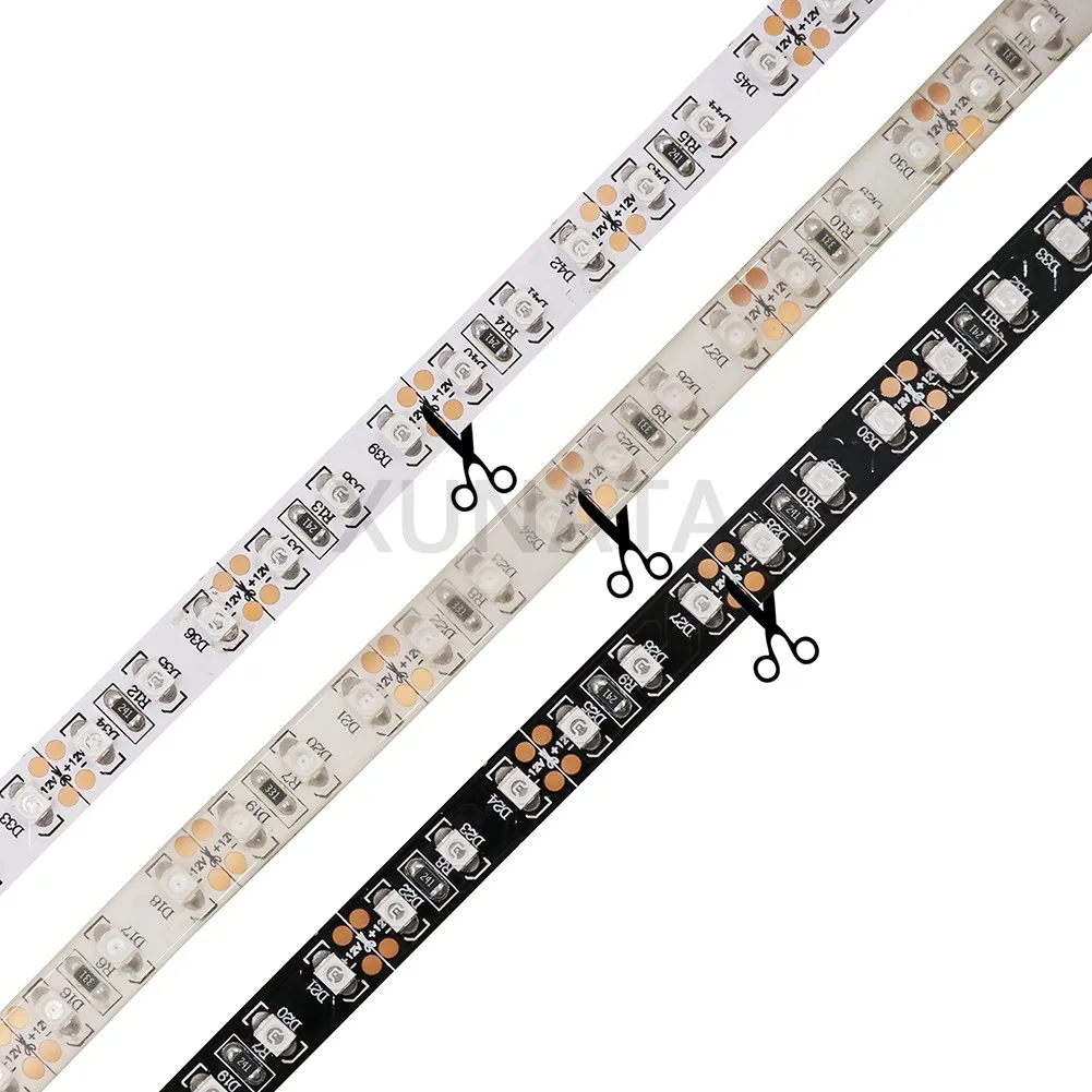 DC12V 5050 3528 SMD светодиодный светильник оранжевый 60 светодиодов/м 120 светодиодов/м IP21 IP65 Светодиодная лента 5 м/лот Белый/Черный PCB