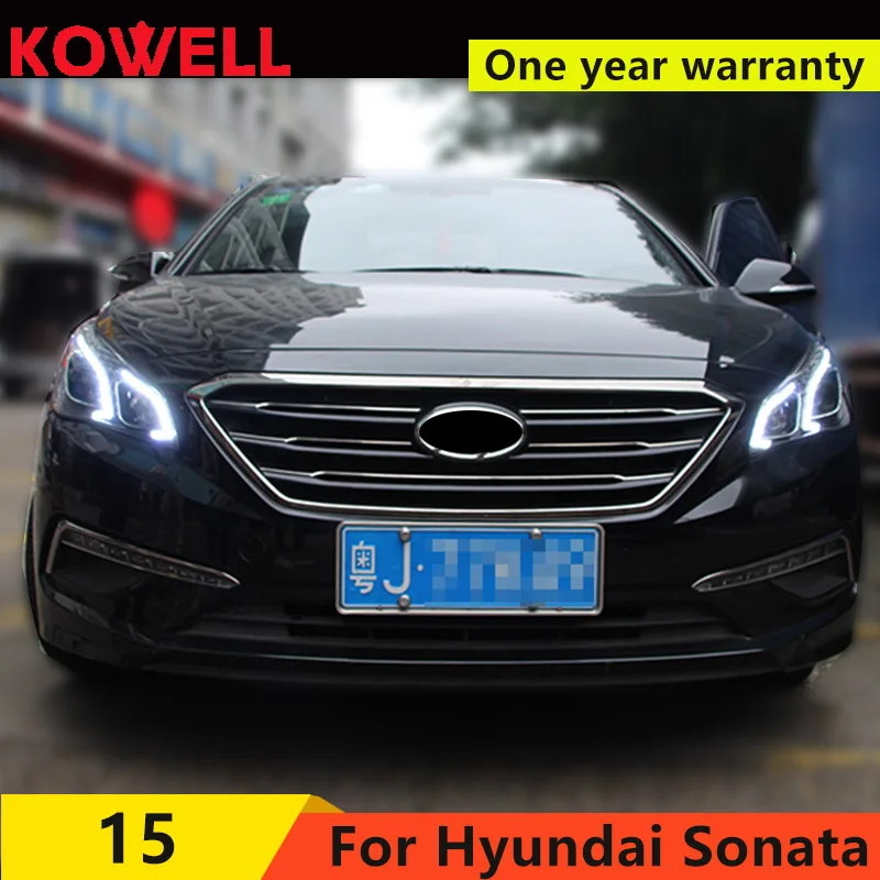 KOWELL автомобильный Стайлинг для Sonata 9 светодиодный головной светильник s Angel eye светодиодный DRL передний светильник Биксеноновая линза ксеноновая HID комплект