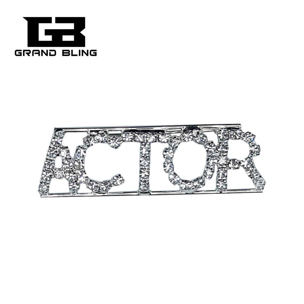 

Profession Lapel Pin Gift "ACTOR" Crystal Letters Brooch Accessories