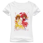 Картридж сакуры, новый стиль, дизайнерская футболка, Женская Милая футболка для девочек, повседневная женская футболка, WT528