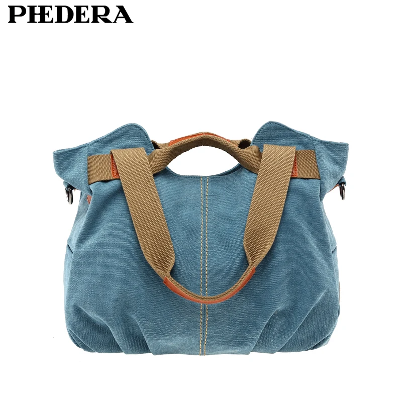 PHEDERA высокое качество холщовые женские сумки на плечо повседневные винтажные