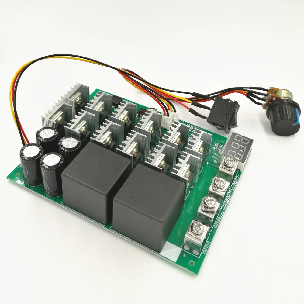 ШИМ DC 12 v/24 v/36 v/48 v 60A 3000W контроллер скорости двигателя с обратным переключателем и