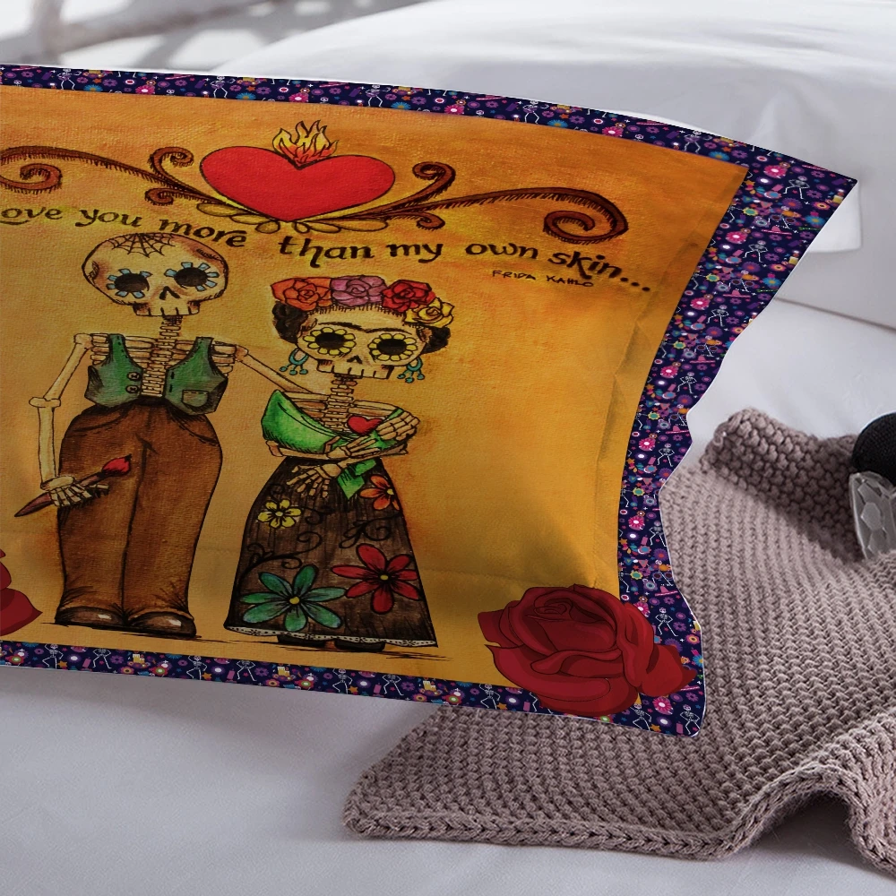 Cute Skull Lover Bedding Set Single Double Duvet Cover With Pillowcases Twin Full Queen King Home Bedclothes For Adult | Дом и сад