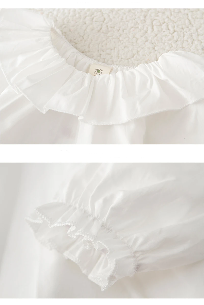 Рубашки для маленьких девочек осень 2017 модная белая блузка хлопковая рубашка с