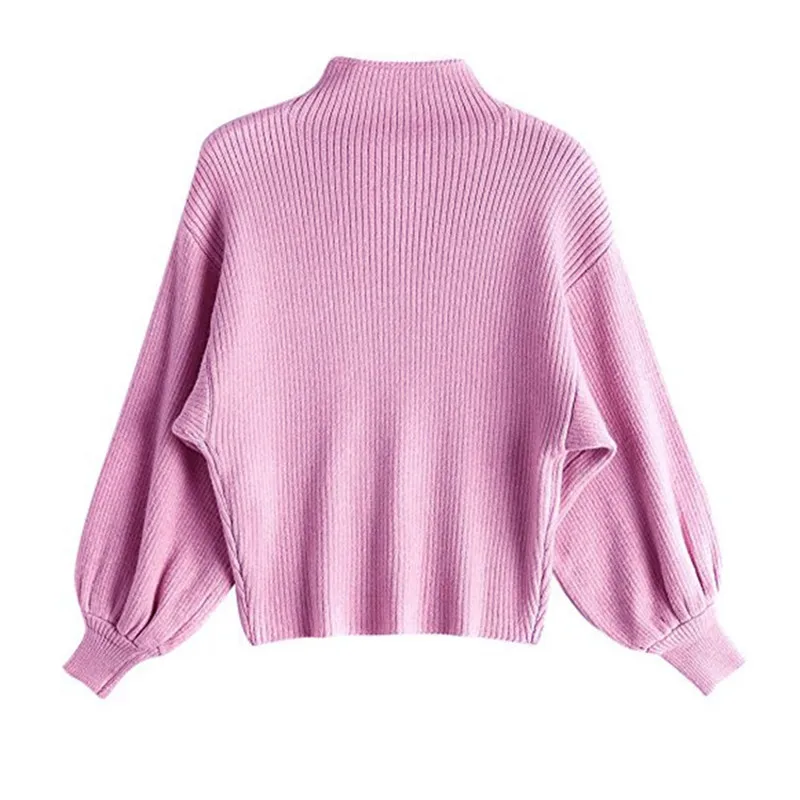 Neploe, корейская мода, одноцветная, Sueter Mujer, Вязанная одежда с пышными рукавами, короткий женский свитер, осень, новинка, Свободные повседневные пуловеры 68309