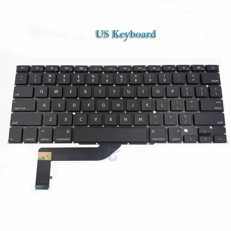 A1398 клавиатура для ноутбука Macbook Pro retina 1" US/UK/французский/испанский/немецкий/русский/итальянский/корейский клавиатура 2012 2013