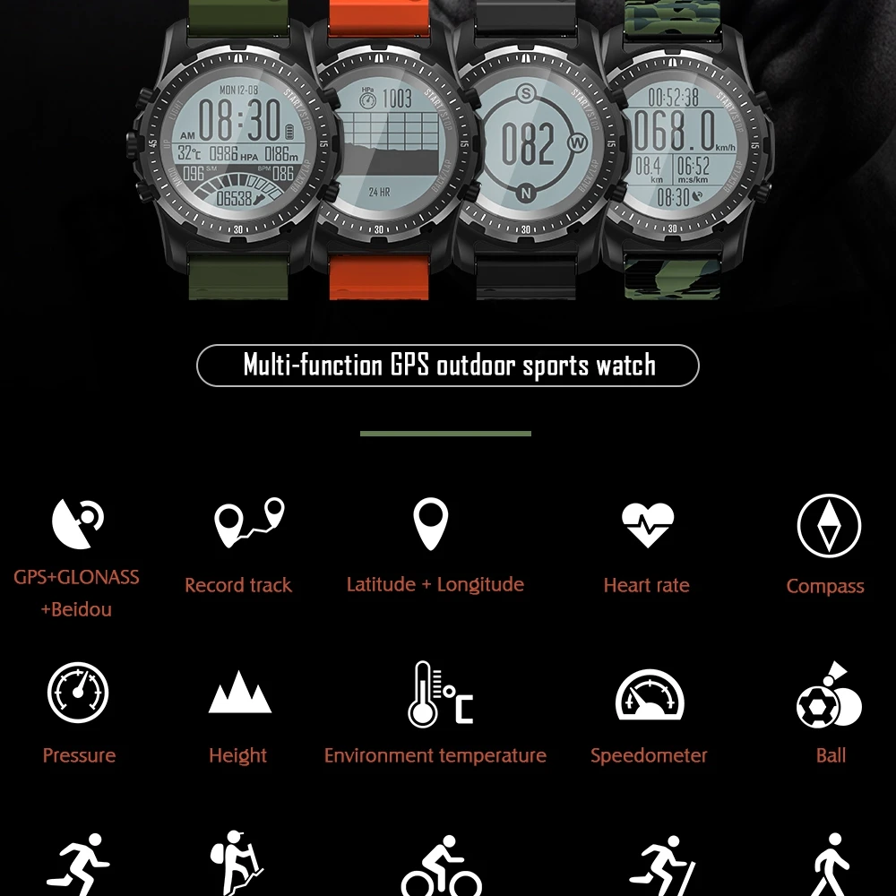 S966 gps Смарт часы для мужчин температура монитора сердечного ритма Smartwatch Android