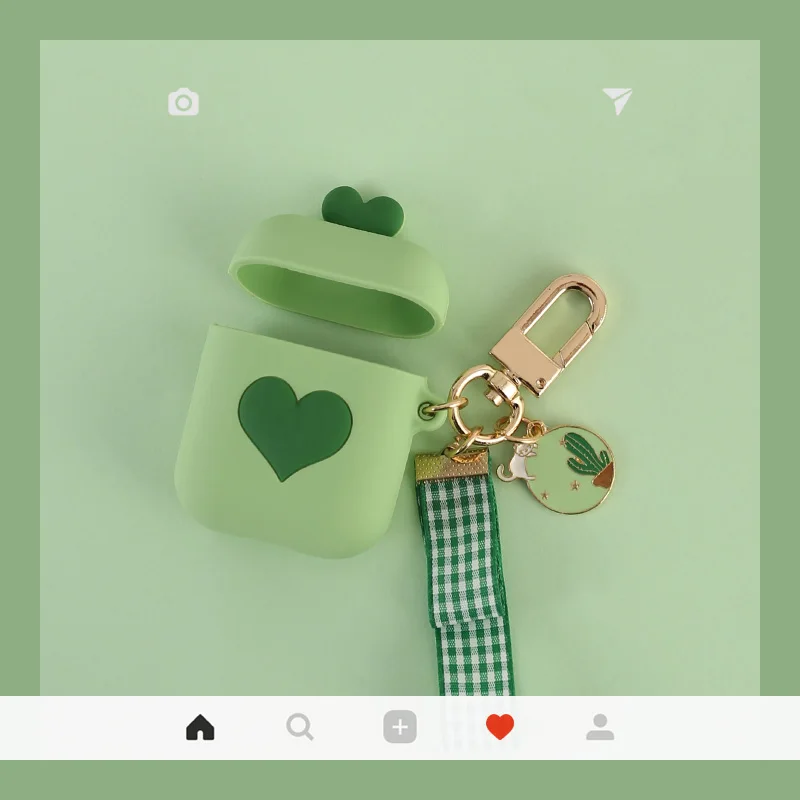 Летний защитный чехол для AirPods 1/2 Love Silicone Bluetooth наушники зарядное устройство