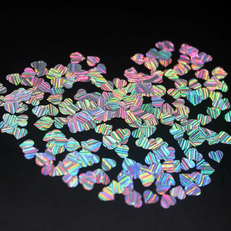 2018 Новинка 1 шт. Лазерная блестящая сердце ультратонкий Блестки для ногтей лак УФ