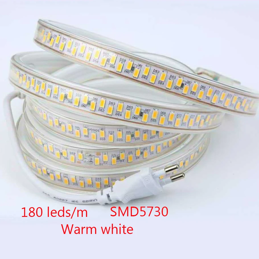 240 светодиодный s/m Светодиодные ленты SMD 5730 2835 5050 5630 220V 240V Водонепроницаемый светодиодный лента веревка светильник RGB теплый белый украшения дома светильник ing