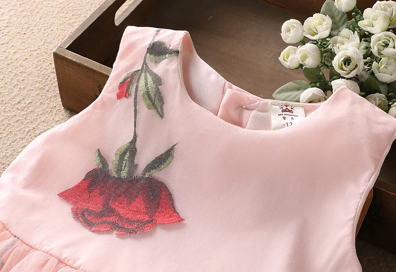 [Кролик обезьяна братья] Девушки Летнее платье 2017 модные платья для маленьких