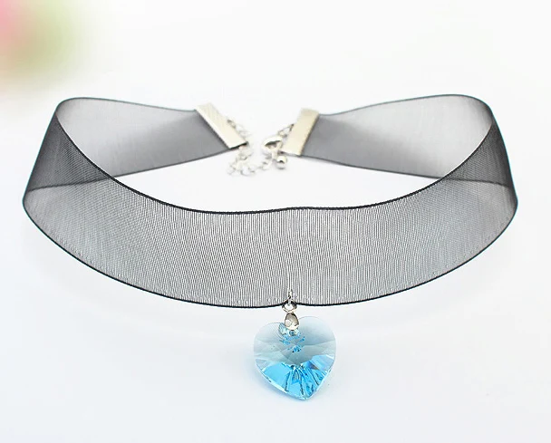 Женское Ожерелье с кристаллами Сваровски черное сексуальное кружевное ожерелье