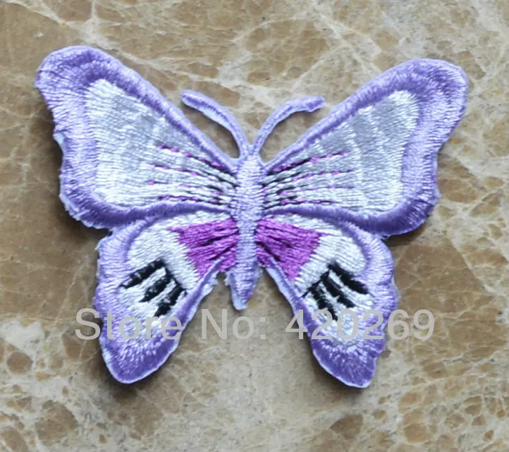 

120x Purple Butterfly Iron on patch Appliques,sew on patches, Made of Cloth,100% Guaranteed Quality