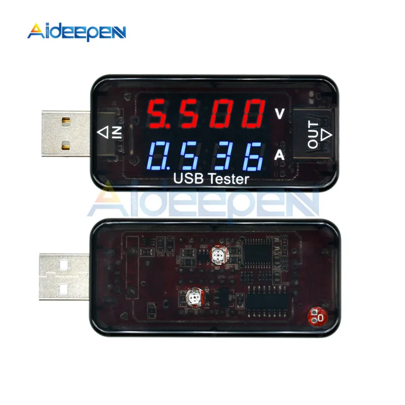 Цифровой вольтметр амперметр с ЖК дисплеем USB детектор тестер емкости измеритель