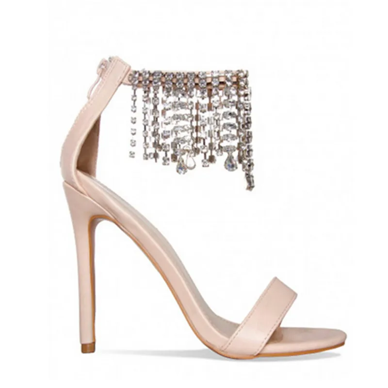 Эмма KING вечерние туфли с открытым носком строка украшением в виде кристаллов