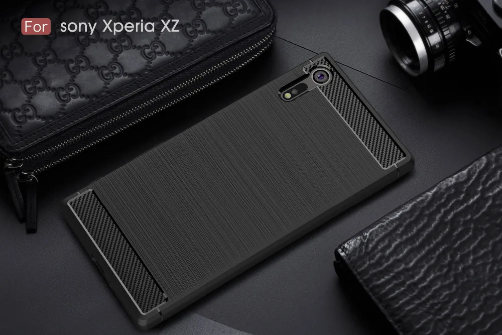 Чехол из искусственной кожи углеродного волокна для Sony Xperia XZ F8332/ XZS G8232 чехол