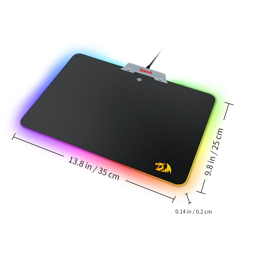 Redragon P011 ORION коврик для мыши Черный RGB Chroma Красочный светодиодный нескользящий USB игровой коврик для мыши для компьютера ноутбука