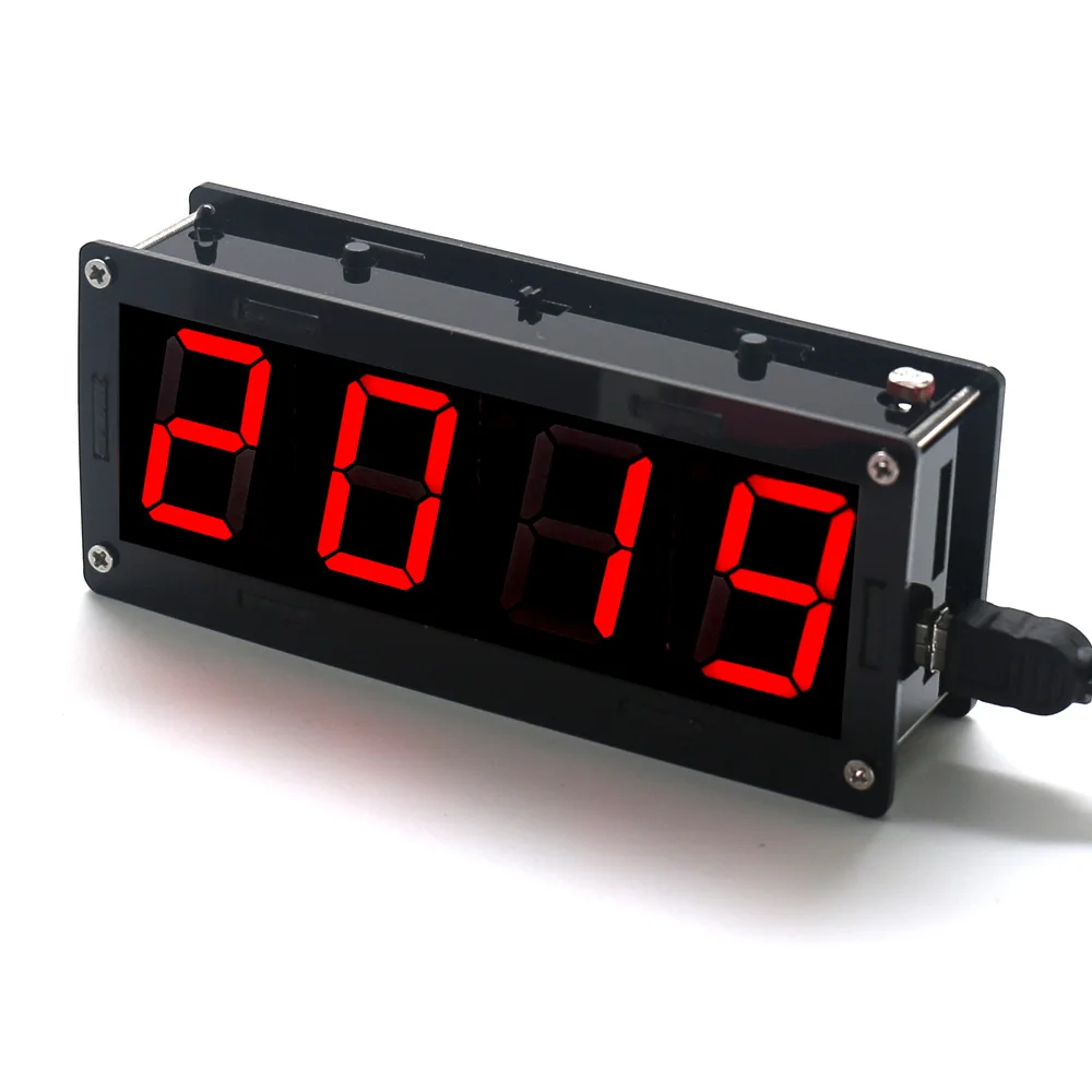 Electronic DIY Kit 1 inch digital tube Clock High precision DS3231 4-digit Display with Case Diy | Электроника