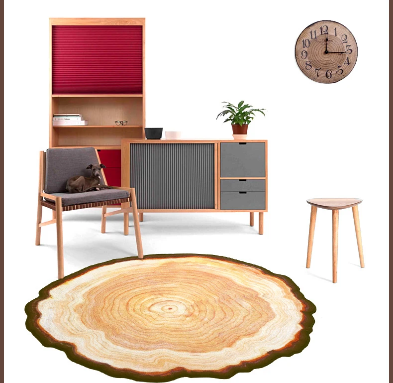 3D старинный деревянный круглый коврик с кольцом для спальни компьютерный Коврик