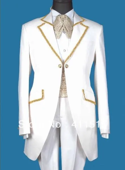 

free shipping/Custom design groom suit\White Groom WEAR Tuxedos Groomsmen Men Wedding VEST Best/custom man wedding DRESS