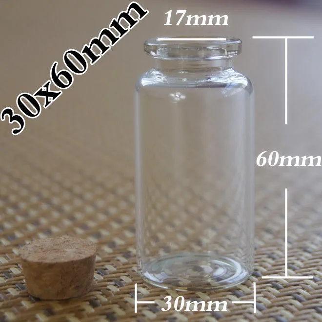(DHL) factory (100pcs/lot) Wholesale 25 ml Glass Vials With Cork wishes bottle 30 * 60mm 306017