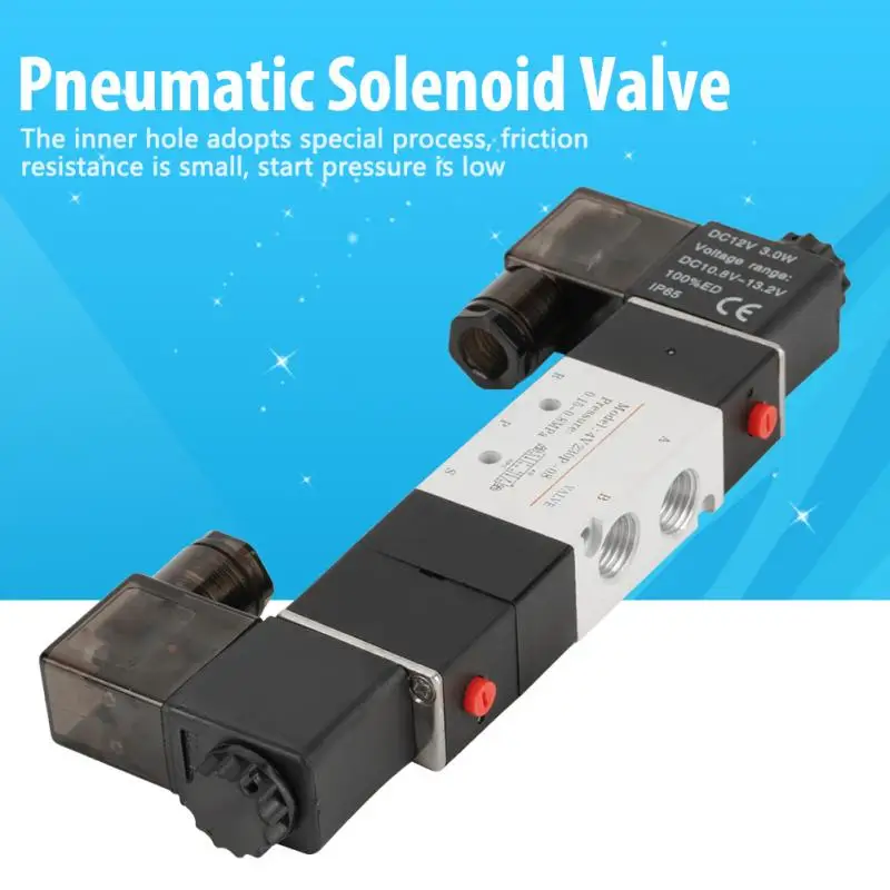 DC 12V BSP 14 нормально 3 позиционный 5 Пневматический электромагнитный клапан 0 15 МПа
