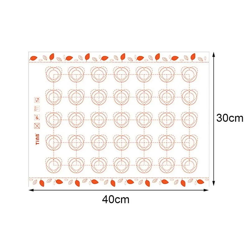 40x30cm orange B антипригарный силиконовый коврик для выпечки со шкалой раскатки теста коврик для замеса теста антипригарный кондитерский лист для духовки - Цвет: 40x30cm orange