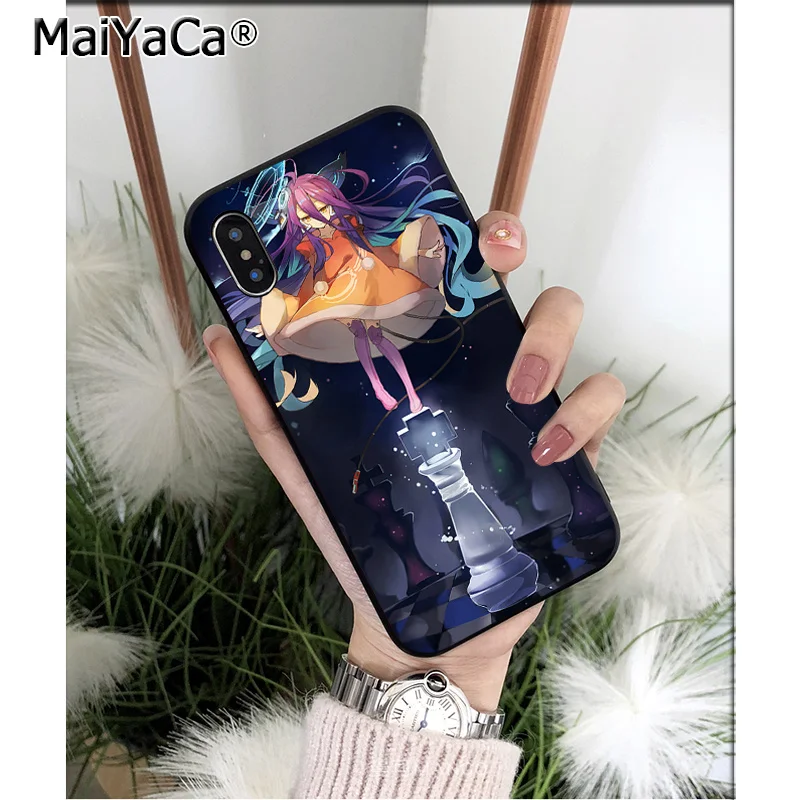 Мягкий чехол для телефона MaiYaCa No Game NO life из черного ТПУ iPhone 6S 6plus 7 7plus 8 8Plus X Xs MAX 5 5S
