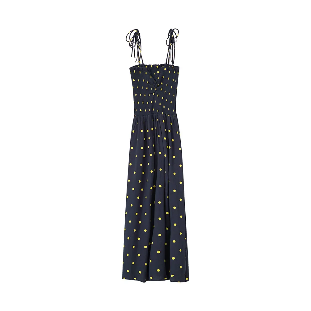 

women dot spaghetti strap dress