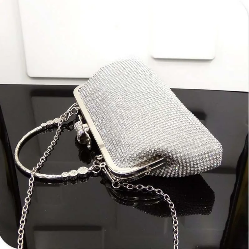 Muling роскошные женские клатчи металлические вечерние сумки со стразами дамское