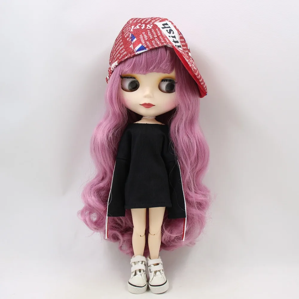 Заводская кукла blyth 280BL1063 Длинные розовые волосы с челкой/бахромой суставное тело белая кожа bjd матовое лицо 1/6