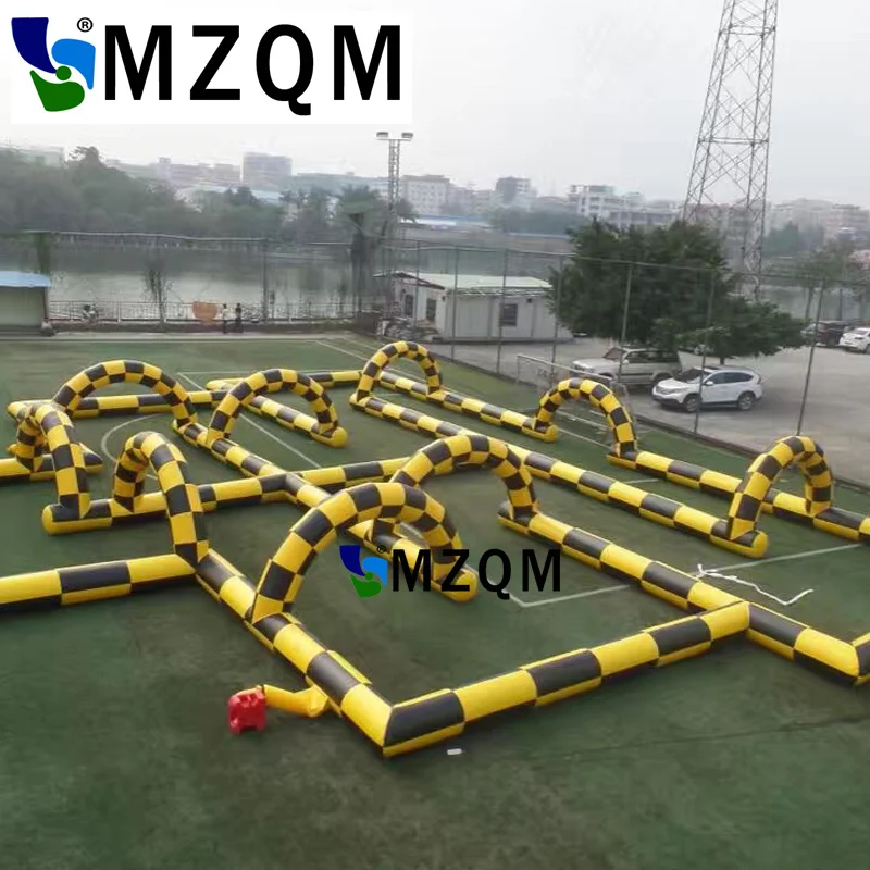 

MZQM 30*15m Free shipping Toys Outdoor PVC material High quality zorb ball track race inflatable go kart track for sale