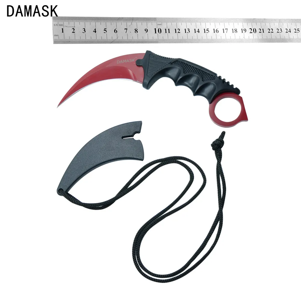 Sharp Открытый выживания ножи дамаск бренд CSGO Counter Strike керамбитовый нож нержавеющая