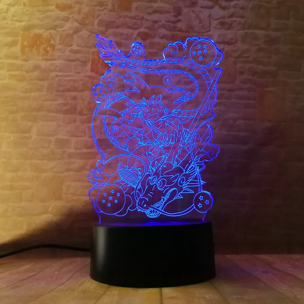 Лидер продаж Настольная 3D лампа Dragon Ball Z Totem Son Goku Супер Саян светодиодный ночник