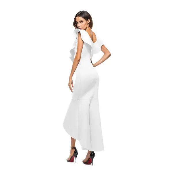 Модное Длинное платье длиной до лодыжки голубого и белого цвета официальное