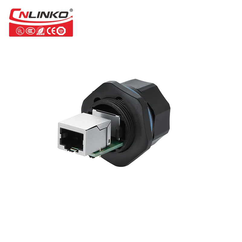 CNLINKO IP67 RJ45 разъем панель монтажная розетка водонепроницаемый 1/4 байонета и