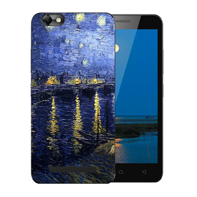Soft TPU Case Cover For Lenovo Vibe C A2020 Van Gogh Pattern Phone Bags A2020a40 DS A 2020 Shell |