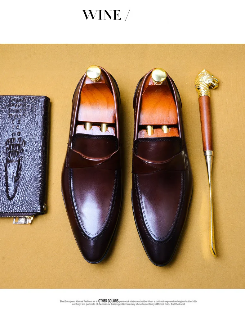 Summer Formal Shoes Men brand Italian shoes fashion mens dress shoes genuine leather black wedding male shoes buty meskie