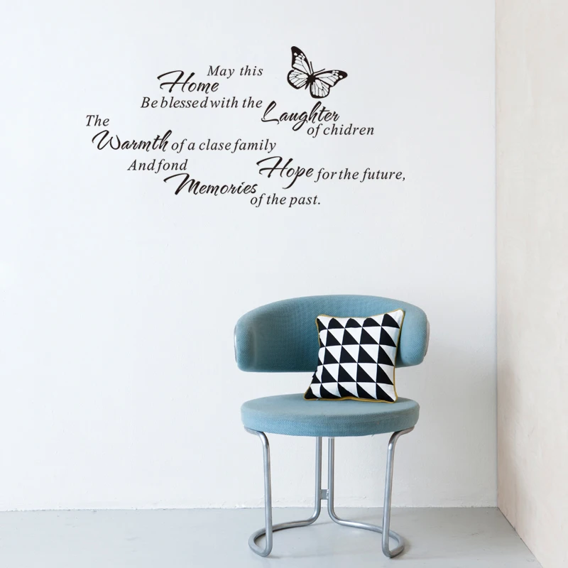 Hot Butterfly ''Home Laughter Hope Memories'' Wall Sticker Decal Removable Art PVC Decor Home ZYVA-8269 33*17 '' | Дом и