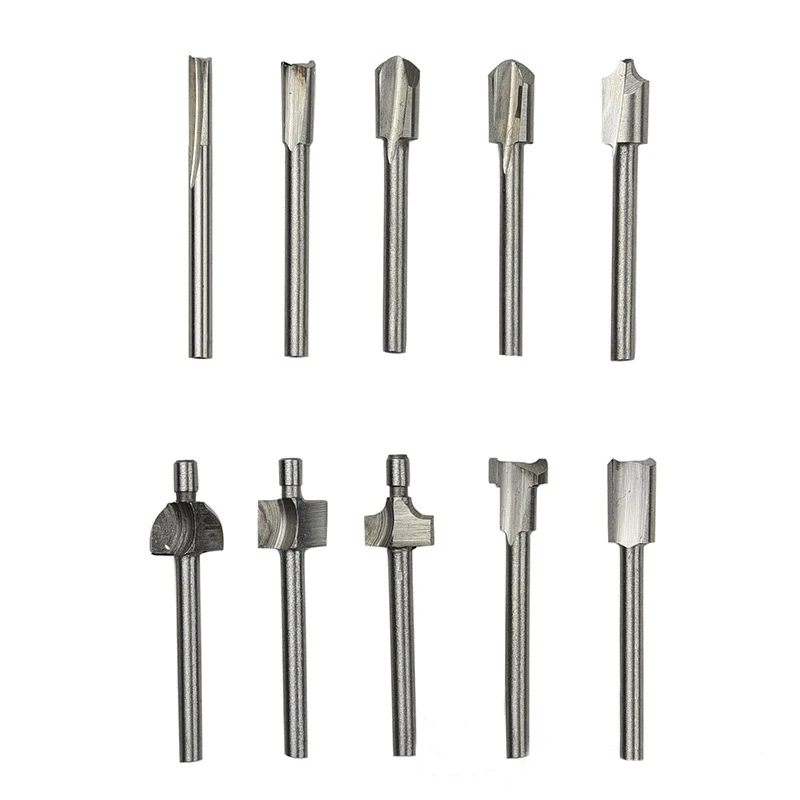 10 шт./компл. 3,2 мм фасонные фрезы hss дерева фреза подходит Rotary Tool Set