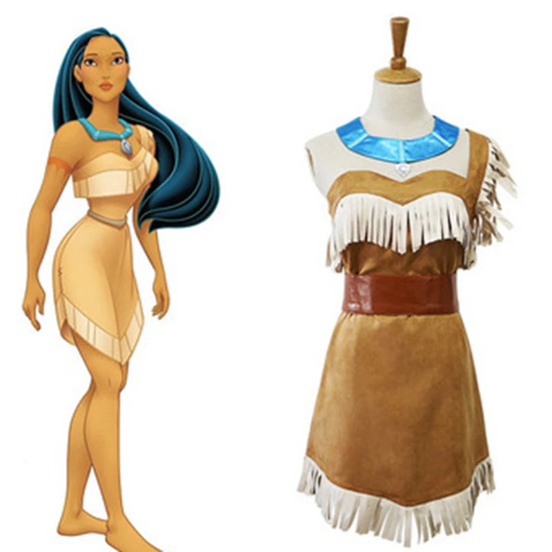 Костюм на Хэллоуин Pocahontas Косплей индийские девушки аниме Bueaty сексуальное платье