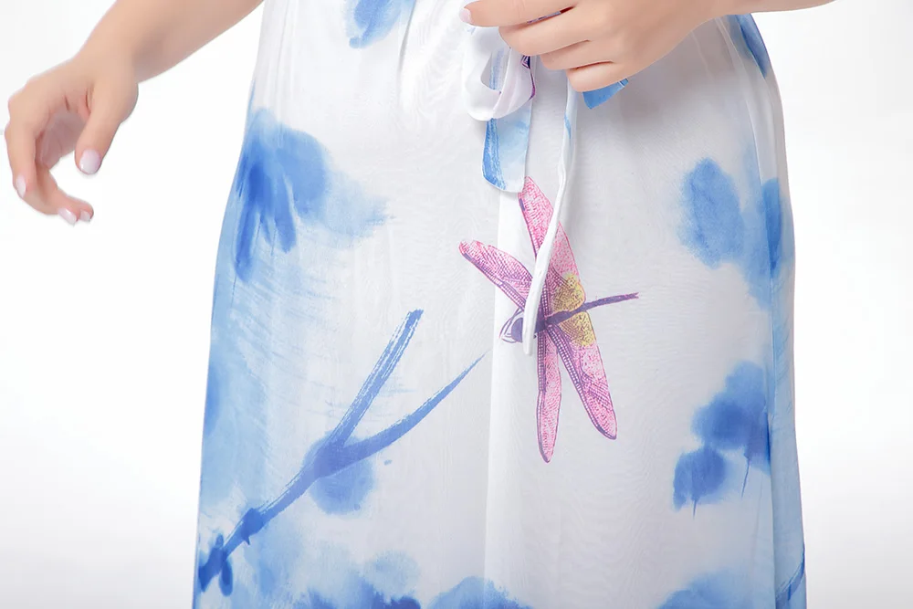 Sexy 2019 Seaside Holiday Bohemia Plus Size Print Women Chiffon Dress Big Maxi Dresses Vestidos Beach Summer | Женская одежда